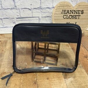 Jon Hart Whataburger Clear Plastic Zippered Book Pouch Laptop Navy Blue